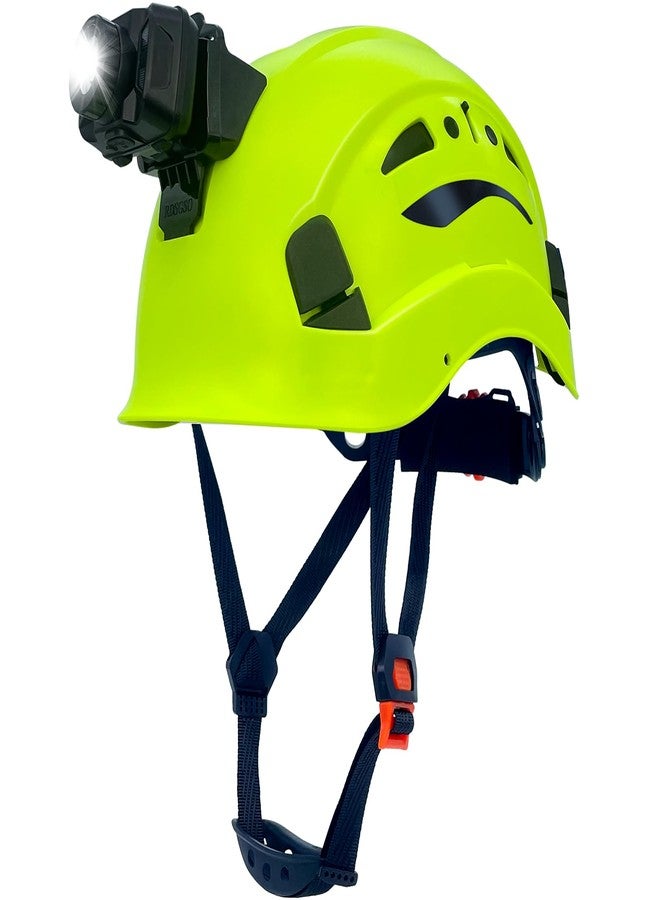 RDSGSO Industrial Safety Helmet with Light RGS-8C Adjustable Vents Breathable Lightweight Hard Hats with Headlight for Construction,Outdoor Work ANSI Certified (08C-Green-RGHL02 Headlight) - Image 1