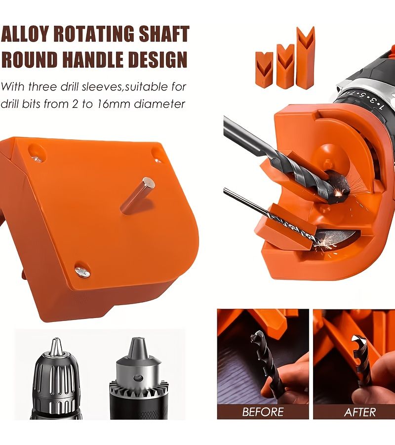 Orange Manual Handheld Drill Bit Sharpener Portable Multifunctional Chainsaw Sharpening Tool - Image 5