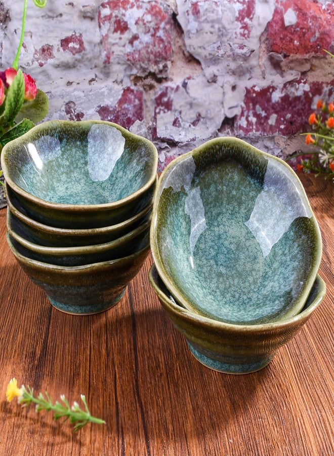 BOSILI Ceramic Side Dishes Sauce Bowls Sushi Dish, 4 Inch Diameter, Turquoise Green Glaze, Set of 6 - Image 5