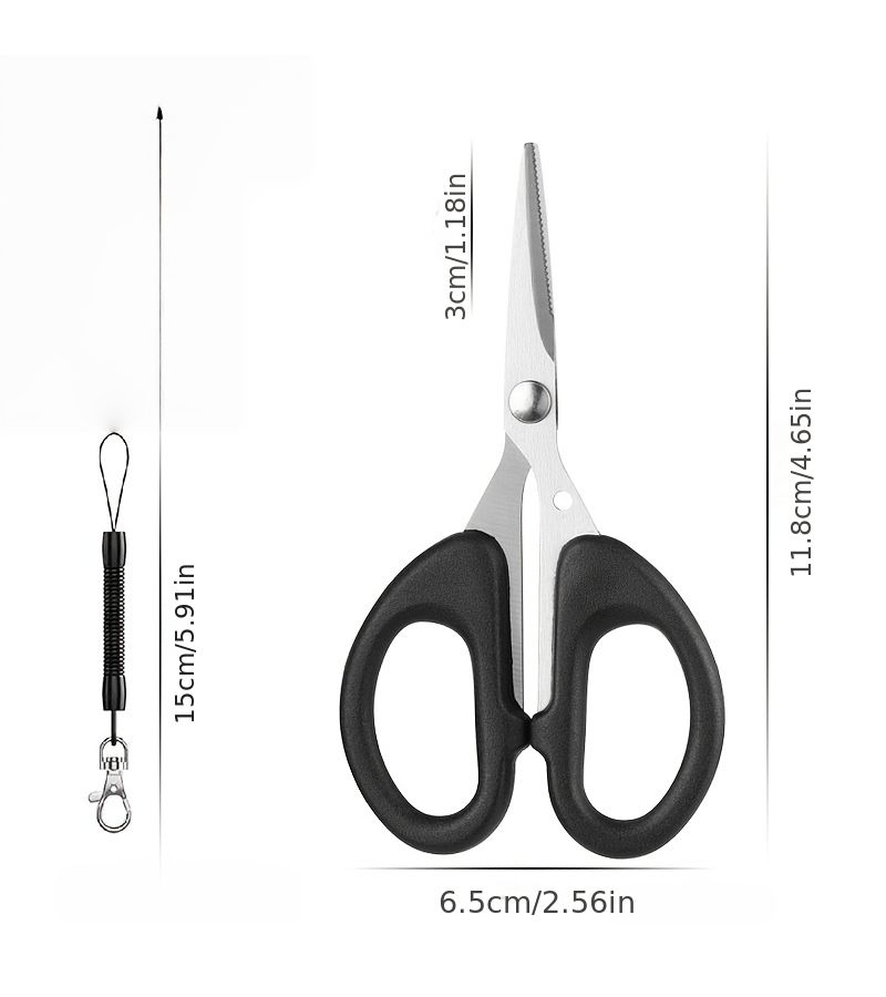 4 Piece Red Fishing Scissors Kit Professional Line Scissors Wire Cutters Sheet Cutters Outdoor Multi Function Serrated Scissors With Protective Cover And Spring Lanyard - Image 5