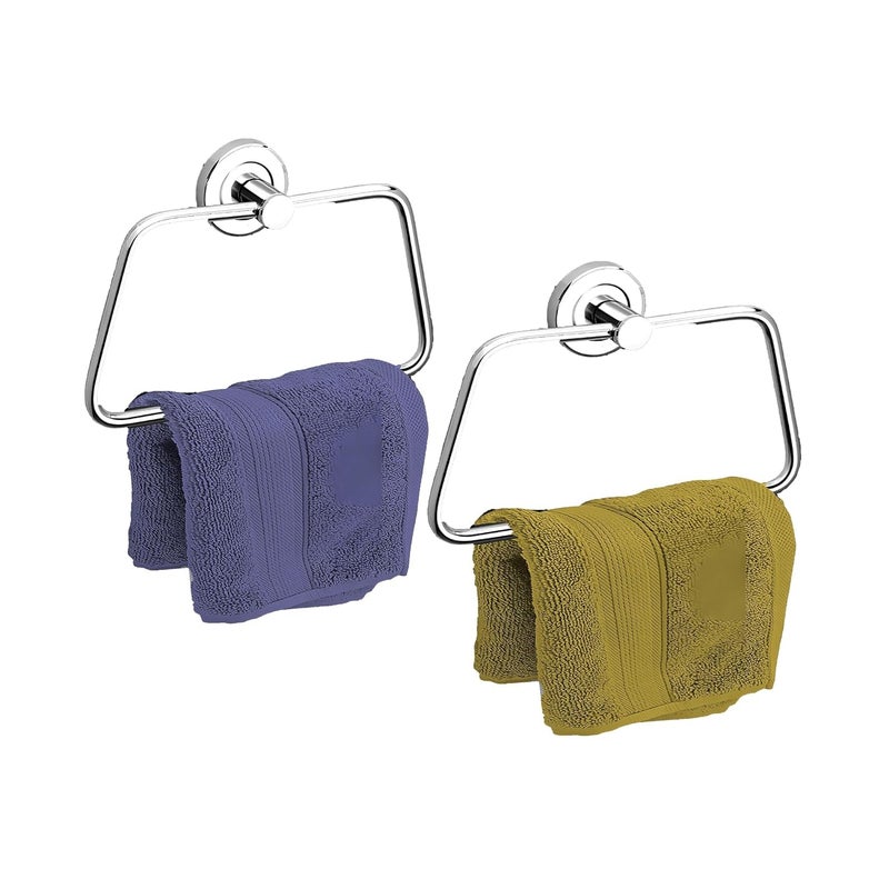 QUALIPREC with QP Silver Rectangular Towel Napkin Ring Set of 2 Nickel Chrome Mirror Finish Stainless Steel QUALIPREC with QP 