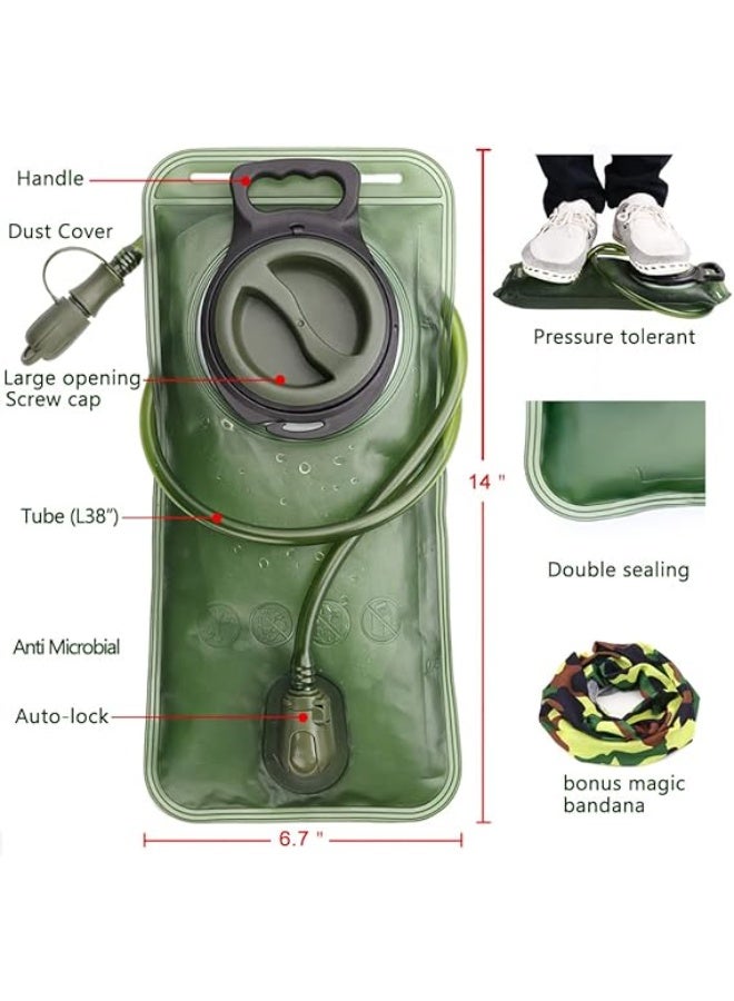 CHERAINTI كيس ماء للترطيب بسعات 1.5/2/3 لتر – خزان ماء مانع للتسرب للحقائب المخصصة للمشي والتنزه، خالٍ من BPA - Image 2