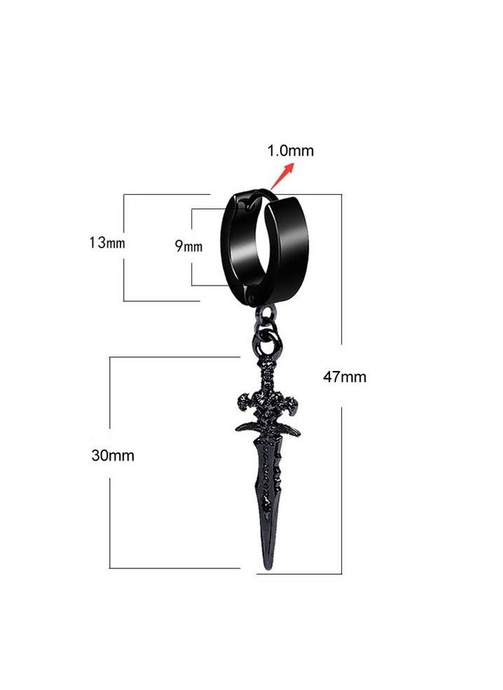 Generic - 1 Pair Cool Punk Stud Earrings Fashion Hip Hop For Men And Women - Image 1