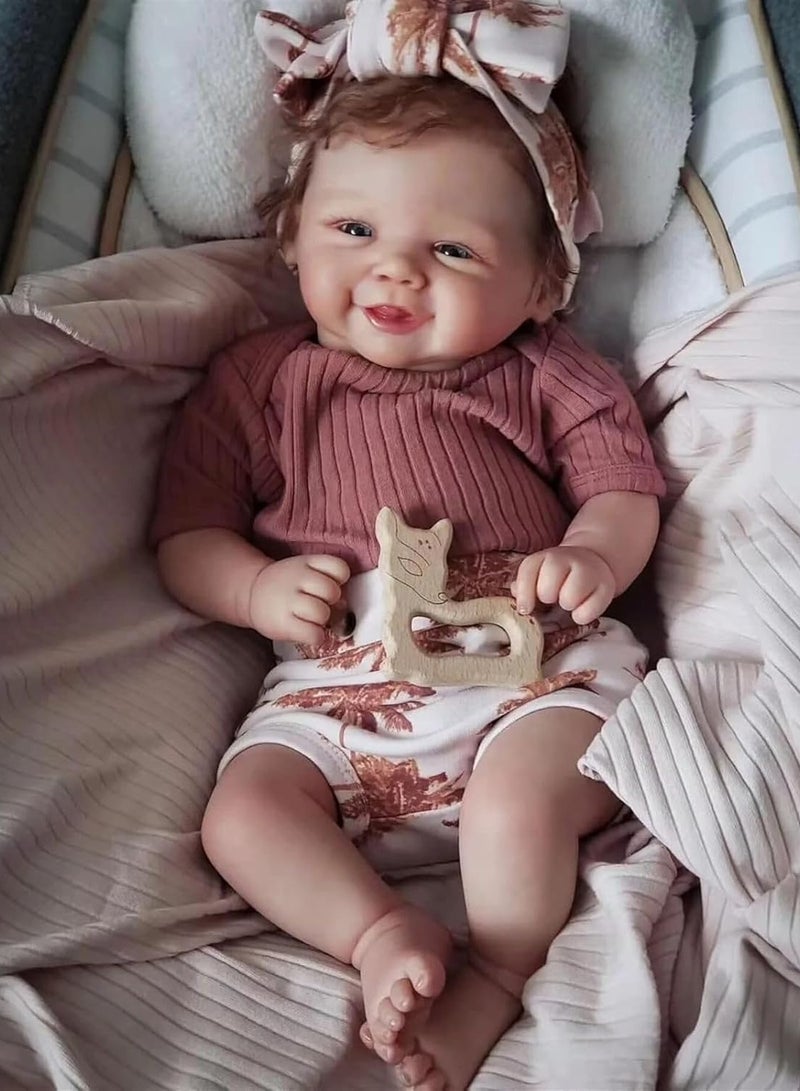 Nano Classic 18 inch 48Cm Reborn Baby Doll Soft cotton body Full Silicone head,hand and legs Newborn real like Baby Doll - Khaki outfit 003 - Image 1