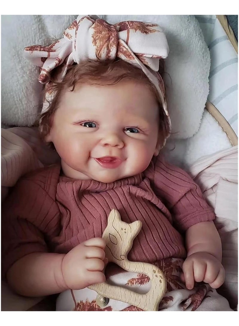 Nano Classic 18 inch 48Cm Reborn Baby Doll Soft cotton body Full Silicone head,hand and legs Newborn real like Baby Doll - Khaki outfit 003 - Image 5