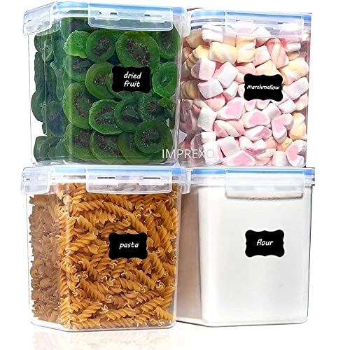 IMPREXO Airtight Food & Fridge Storage Jars & Containers Plastic Boxes for Kitchen Canister Jar and Container Dal/Stackable/Snacks/Atta/Cereals, Set Of 4, Transparent (2150 ML) - Image 1