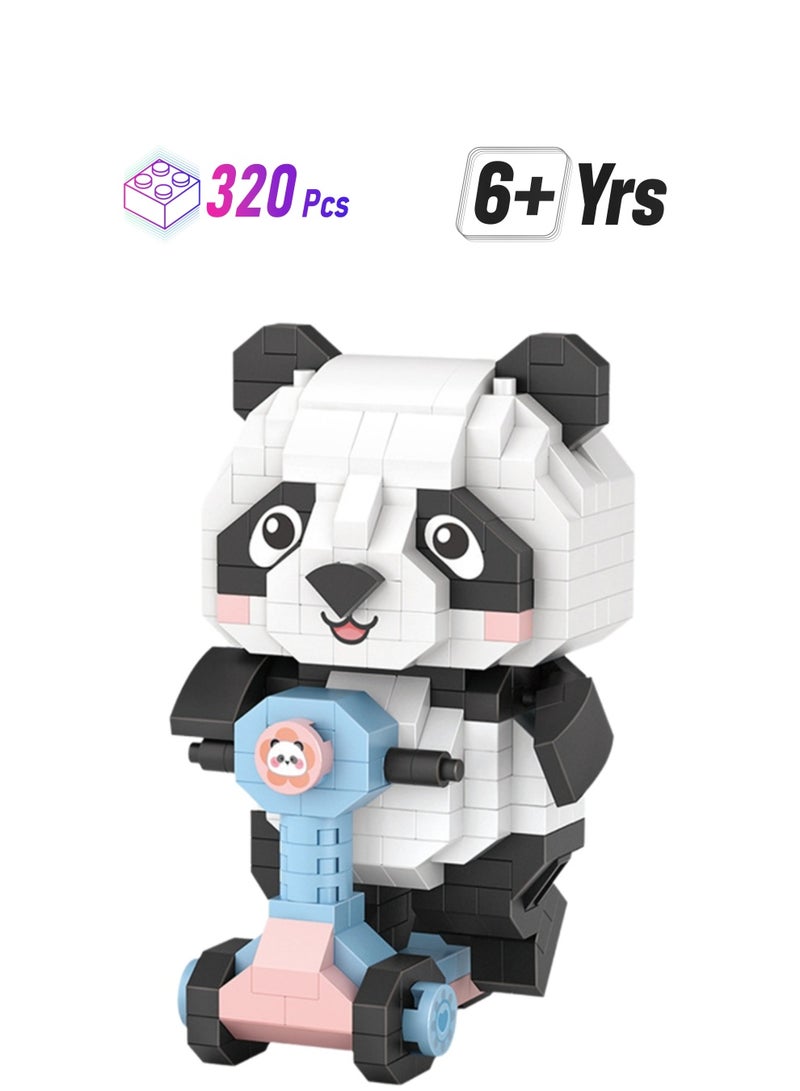320pcs Skateboard Panda, Desktop Ornaments Building Block Toys, Children'S Educational Assembly Model Gifts - Image 1