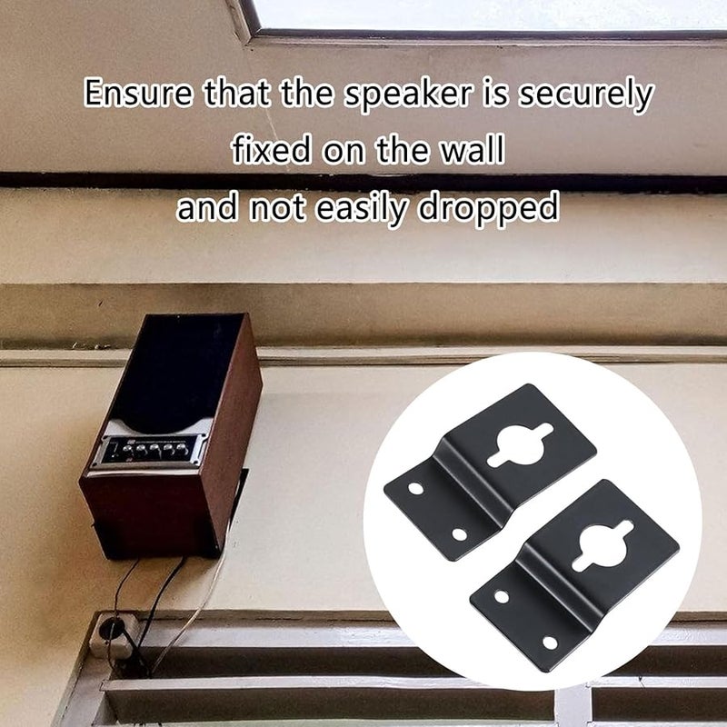 2 حزمة من حوامل السماعات العالمية للجدران، سعة 33 رطلاً، باللون الأسود - Image 3