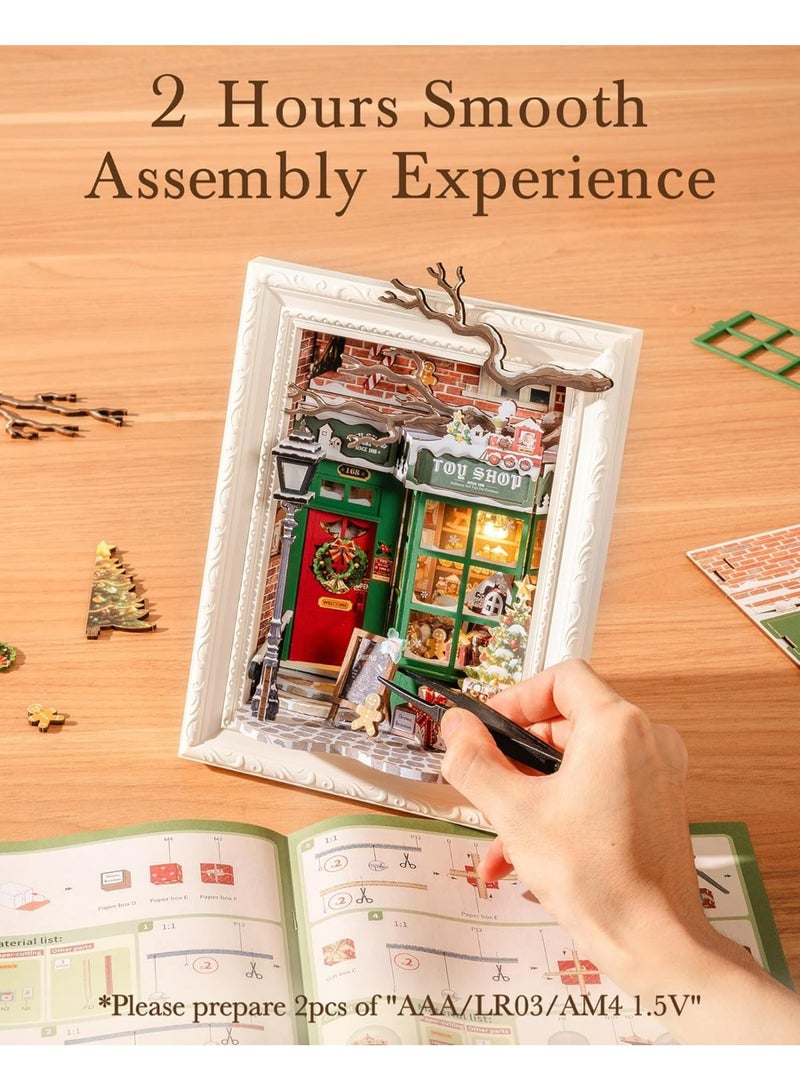 ROBOTIME Rolife Santa’s Toy Shop DIY Picture Frame Kit DP006 - Image 3