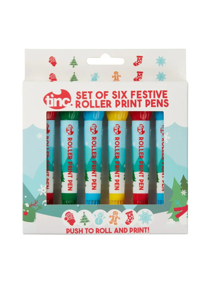 Tinc Christmas Roller Pens - Set of 6