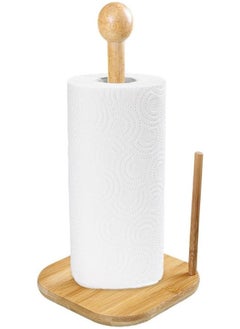 MOMENT Bamboo Roll Holder Countertop Tissue Stand Bamboo Paper Towel Holder Kitchen Paper Towel Stand Tissue Holder Paper Towel Holders Tissue Paper Bamboo Toilet  - Image 2