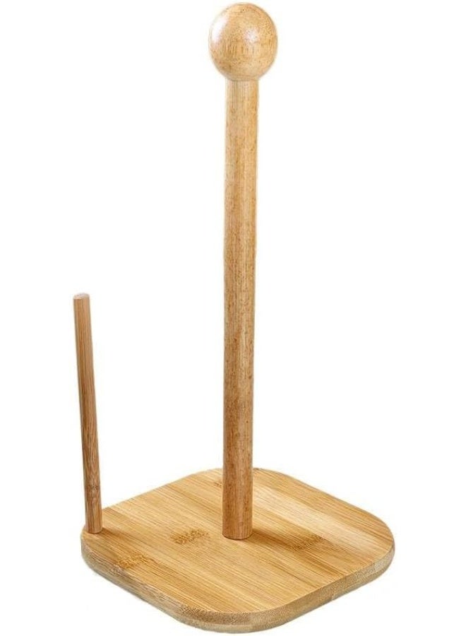 MOMENT Bamboo Roll Holder Countertop Tissue Stand Bamboo Paper Towel Holder Kitchen Paper Towel Stand Tissue Holder Paper Towel Holders Tissue Paper Bamboo Toilet  - Image 1