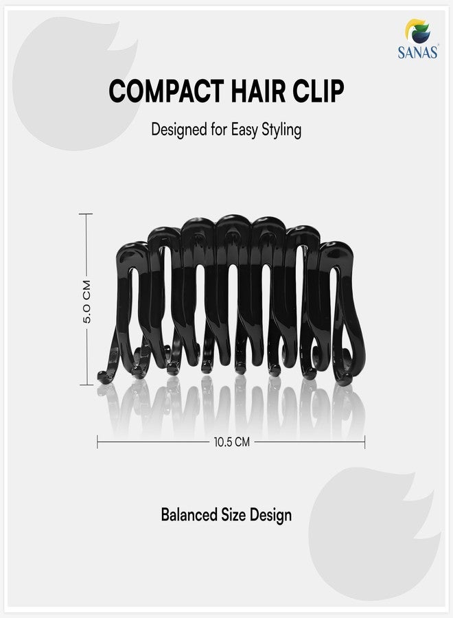 Sanas Hair Clips For Girls (2Pcs) Claw Clip Clutchers For Claw Clips For Women Aesthetic Hair Clips For Women Stylish Korean Fashion Accessories For Girls Teenage (2Pcs) (Versatile Black & Dual Tone) - Image 2