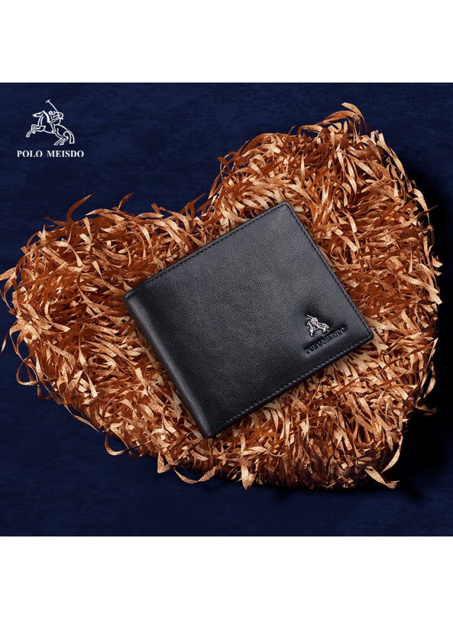 Polomeisdo Men's Wallet, Genuine Leather Short Purse With Gift Box, Sold By Jd, New Year Gift For Boyfriend, Husband, Father, Practical Present - Image 1