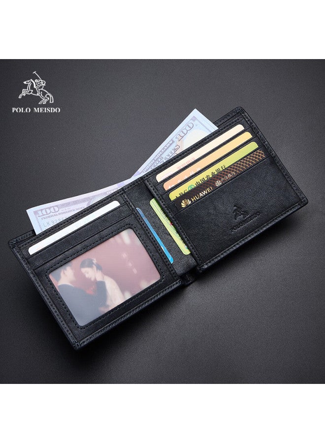 Polomeisdo Men's Wallet, Genuine Leather Short Purse With Gift Box, Sold By Jd, New Year Gift For Boyfriend, Husband, Father, Practical Present - Image 2