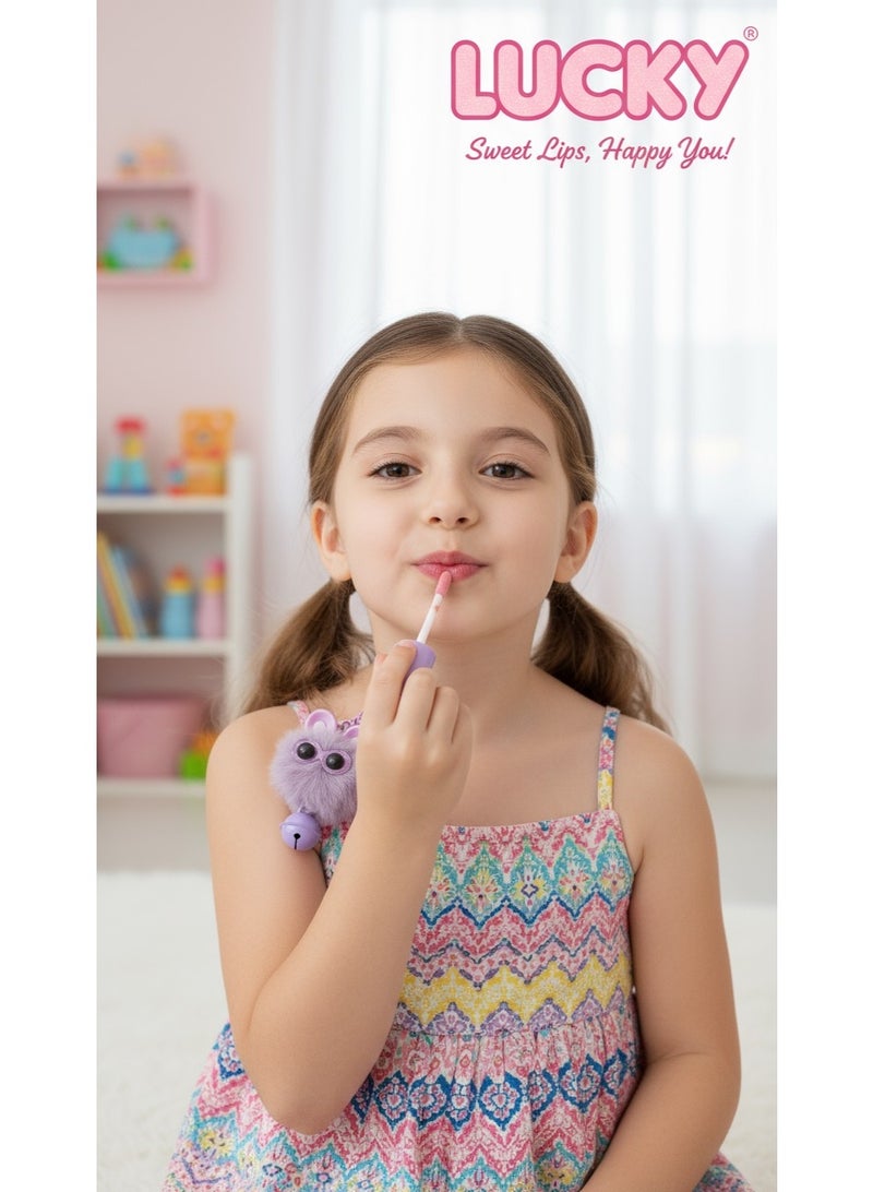 لاكي ملمع شفاه أرجواني لامع مع سلسلة مفاتيح جميلة - Image 5