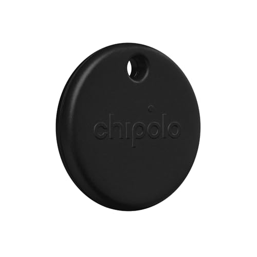 Chipolo POP Tracker Tag - Colorful, Compatible, Loud Bluetooth Tracker with Call Your Phone & Out of Range Alert, Works with Apple Find My or Google's Find My Device (Black) - Image 1
