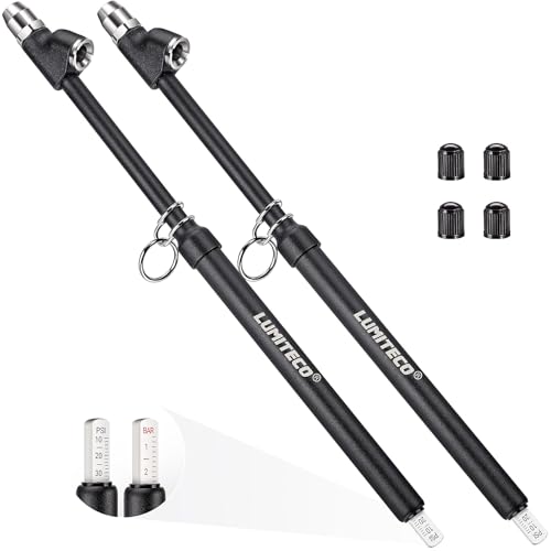 LUMITECO 2Pack Dual Head Tire Pressure Gauge Heavy Duty Truck Tire Air Gauge Range 10150PSI 110Bar StraightOn Pencil Air Pressure Gauge Extended Tube for Semi Truck Car Tire Pressure Checker - Image 1