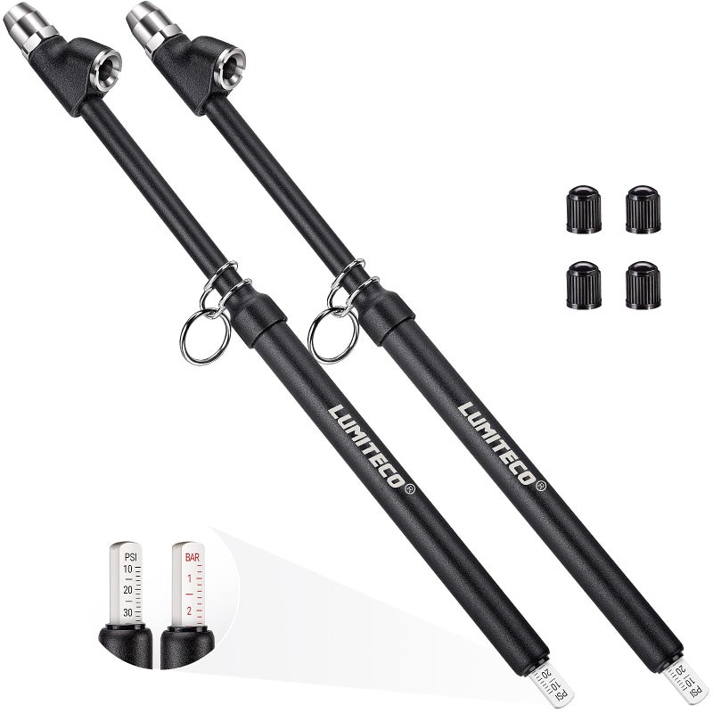 LUMITECO 2Pack Dual Head Tire Pressure Gauge Heavy Duty Truck Tire Air Gauge Range 10150PSI 110Bar StraightOn Pencil Air Pressure Gauge Extended Tube for Semi Truck Car Tire Pressure Checker - Image 3