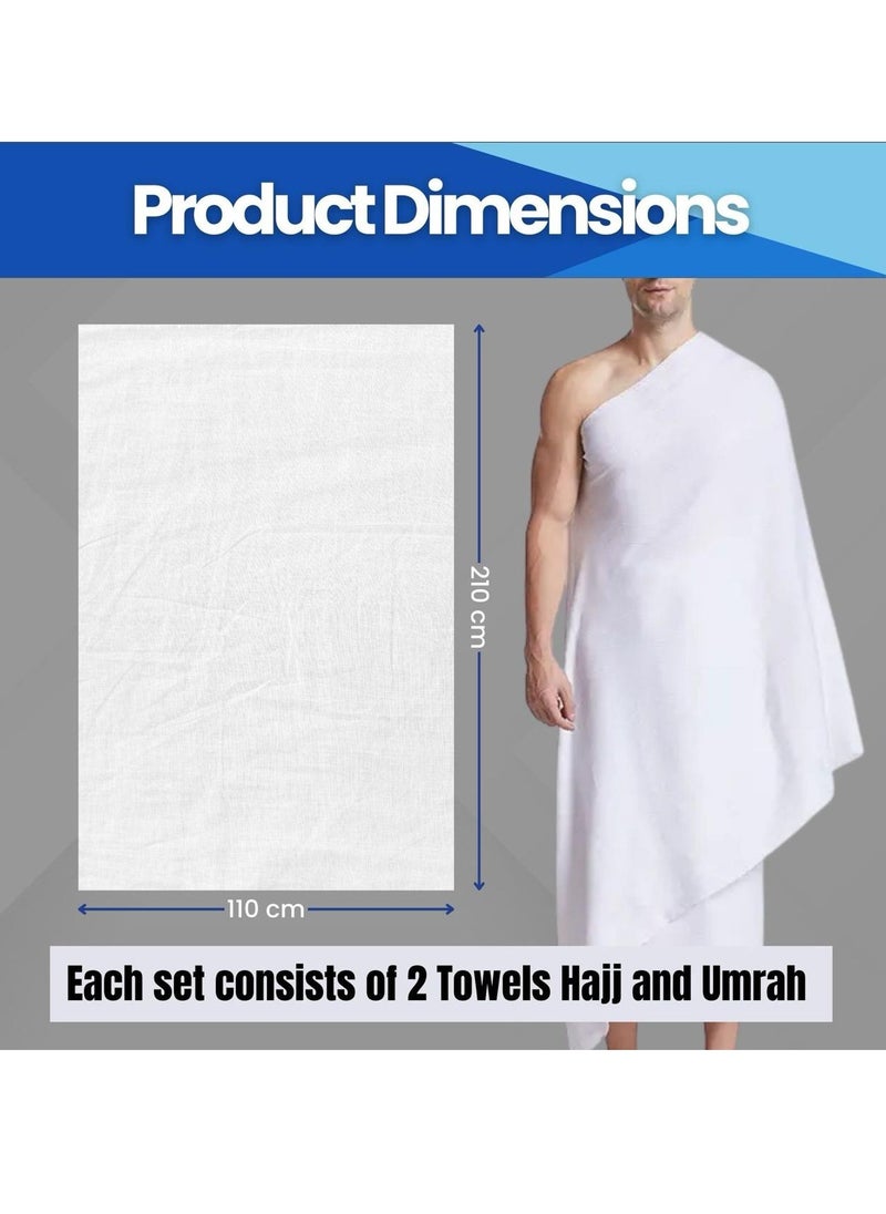 Home Smart Home Smart Ihram 2-Piece for Men Soft Ihram for Hajj and Umrah Lightweight and Ultra Soft Perfect Size 210 x 110 cm  - Image 2