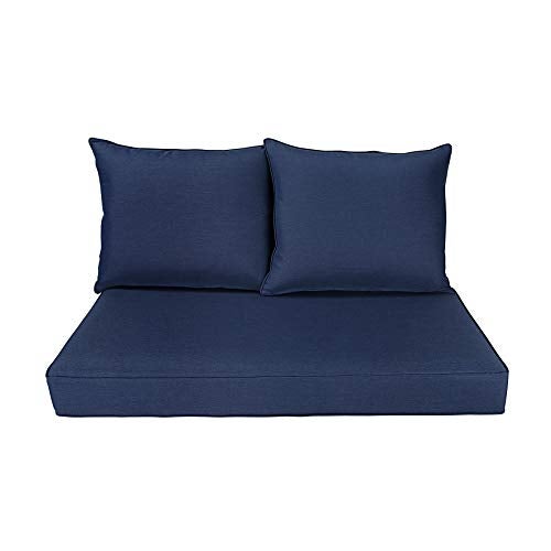 BOSSIMA Patio Furniture Cushions Comfort Deep Seat Glider Loveseat Cushion Indoor Outdoor Seating Cushions Navy Blue