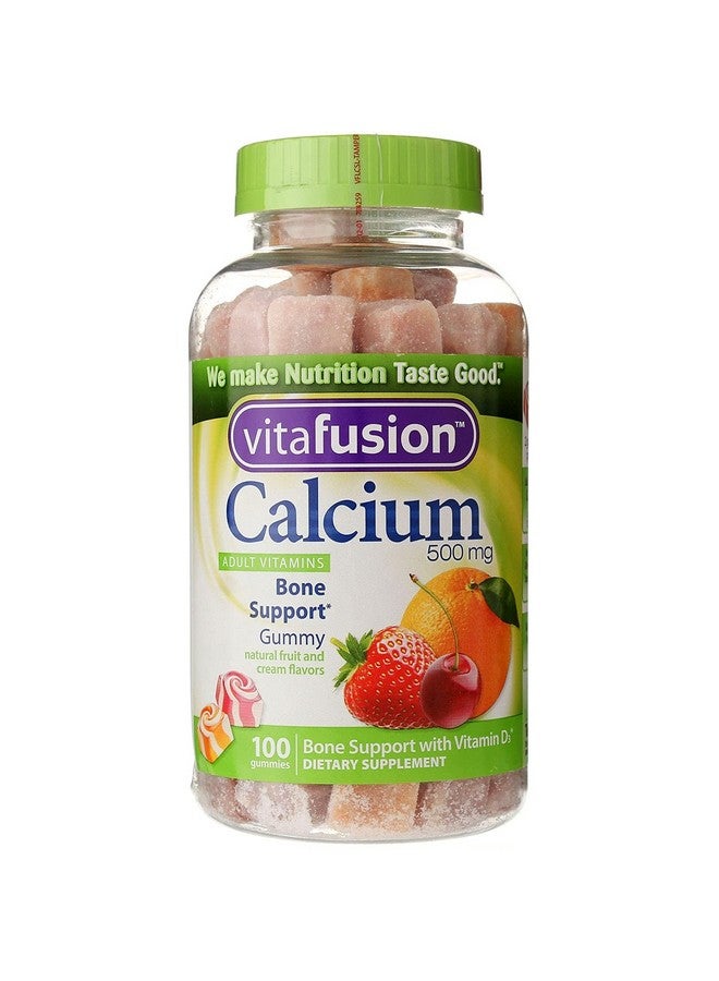 Vitafusion Calcium 500Mg Gummy Vitamins for Adults Creamy Swirled Fruits Dietary Supplement, 100 Count - Image 2