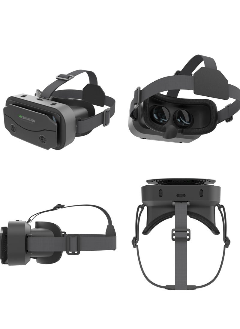 VR SHINECON VR Headset Without Remote Control Compatible iPhone & Android Phones in 4.7"-7.0" Screen, Lightweight & Adjustable HD 3D Virtual Reality Glasses (Black)  - Image 2