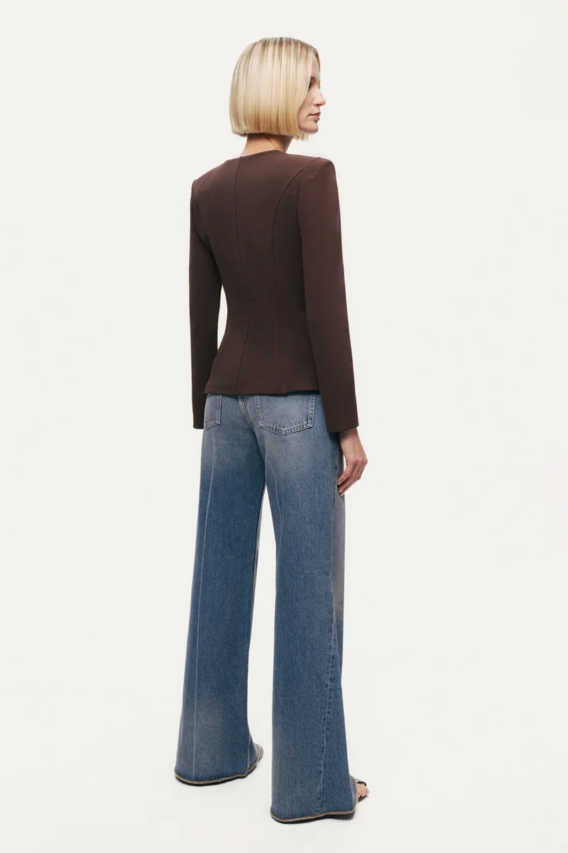 Nocturne Zip-Front Structured Top