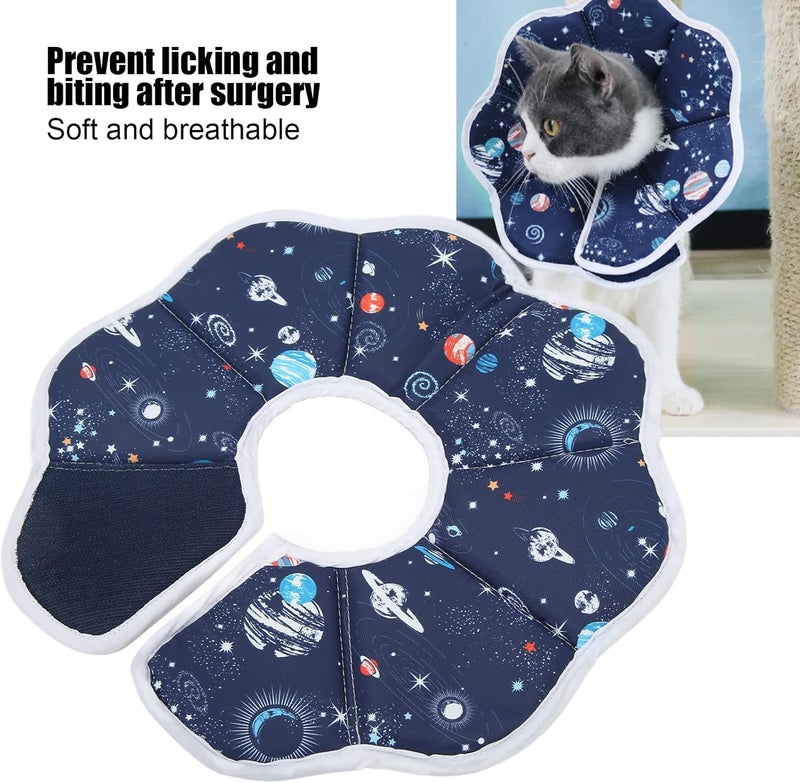 Pet Recovery Collar, Cat Elizabethan Collar for Dogs and Cats, Breathable Anti Bite Cone with Cute Pattern, Soft Non Woven Fabric Healing Collar for Post (L) - Image 4