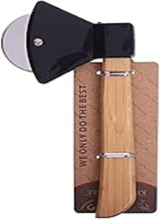 Fresh Metal Pizza Cutter with Wooden Hand 