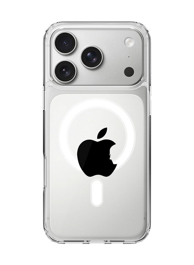Stylizedd Classic Clear MagSafe Case for iPhone 17 Pro , Hybrid Soft Case Flexible Edges Anti Drop TPU PC Gel Thin Transparent Cover [ Designed for iPhone 17 Pro ] - Steve's Apple - White