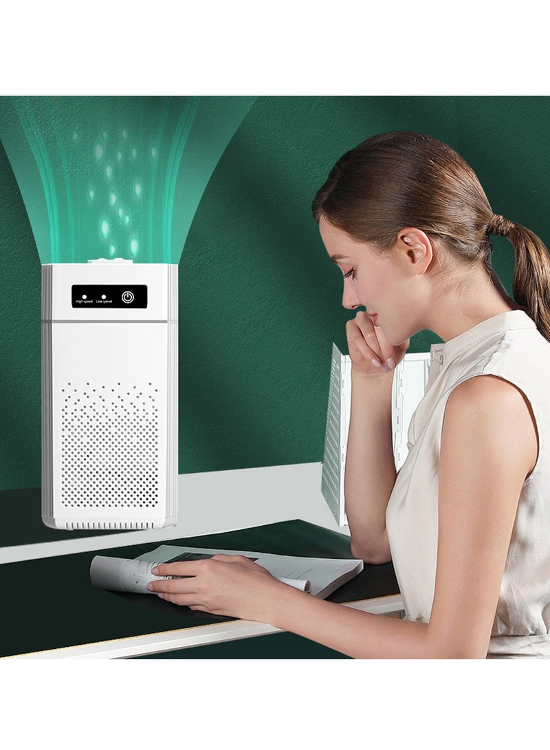 منقي الهواء، جهاز تعقيم الهواء الذكي المحمول، معقم مولد الأوزون بالأيونات السالبة المدمجة، مزيل الروائح الكريهة منخفض الضوضاء للحمام وغرفة النوم والمكتب، (1 قطعة، نوع USB أبيض) - Image 4