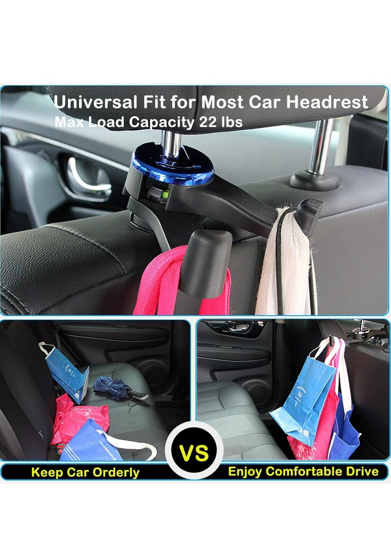 Oasisgalore 2 in 1 Car backseat Headrest Hidden Hook with Phone Holder, Vehicle Car Backseat Headrest Hanger Storage Organizer(Silver-2 Pack)  - Image 3