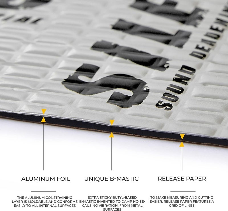 Siless 80 mil (2mm) Car Sound Deadening mat - Butyl Automotive Sound Deadener - Noise Insulation and Vibration Dampening Material 5 sqft (0.46 sqm) - Image 2
