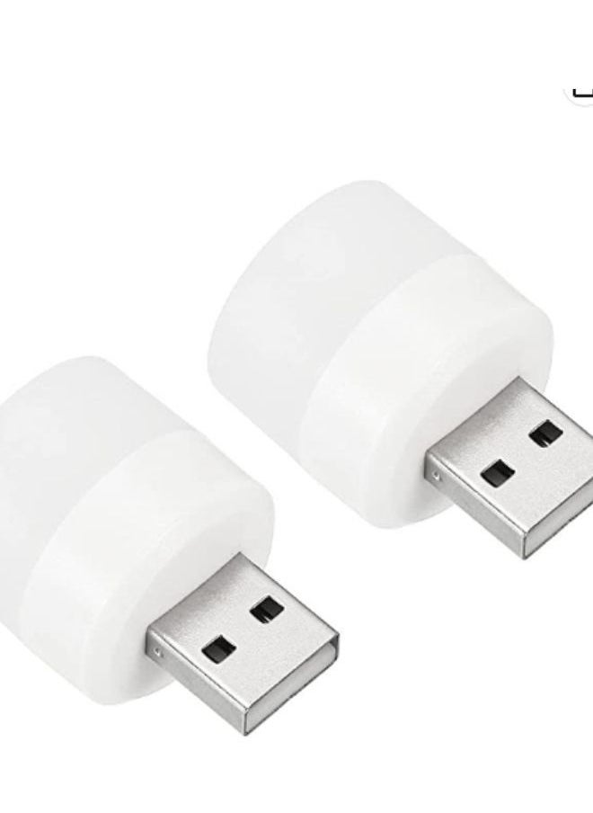 SUNIFY - LED Night Light Bulb USB Type White Colour 2 PCS New , car usb night light, led toilet light, nite light bulb baby, bright night light for kids bedroom, usb mini light led - Image 1