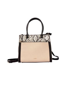 Valerie Ladies Leather Satchel Handbag Reptile Printed
