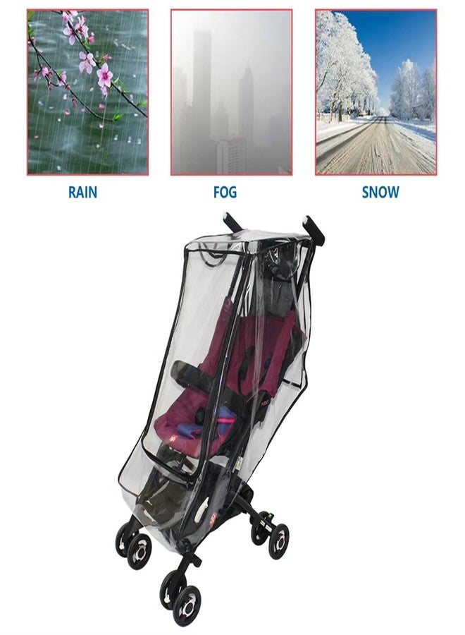 ROMIRUS Clear Stroller Rain Cover Compatible with GB POCKIT AIR QBIT+ All City Terrain Stroller Series 2024, Travel Weather Shield Windproof, Protect from Dust Snow - Image 5