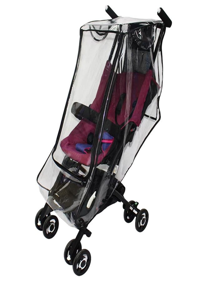 ROMIRUS Clear Stroller Rain Cover Compatible with GB POCKIT AIR QBIT+ All City Terrain Stroller Series 2024, Travel Weather Shield Windproof, Protect from Dust Snow - Image 2
