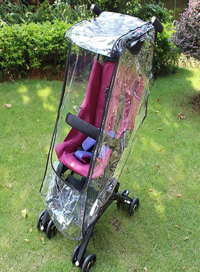 ROMIRUS Clear Stroller Rain Cover Compatible with GB POCKIT AIR QBIT+ All City Terrain Stroller Series 2024, Travel Weather Shield Windproof, Protect from Dust Snow - Image 3