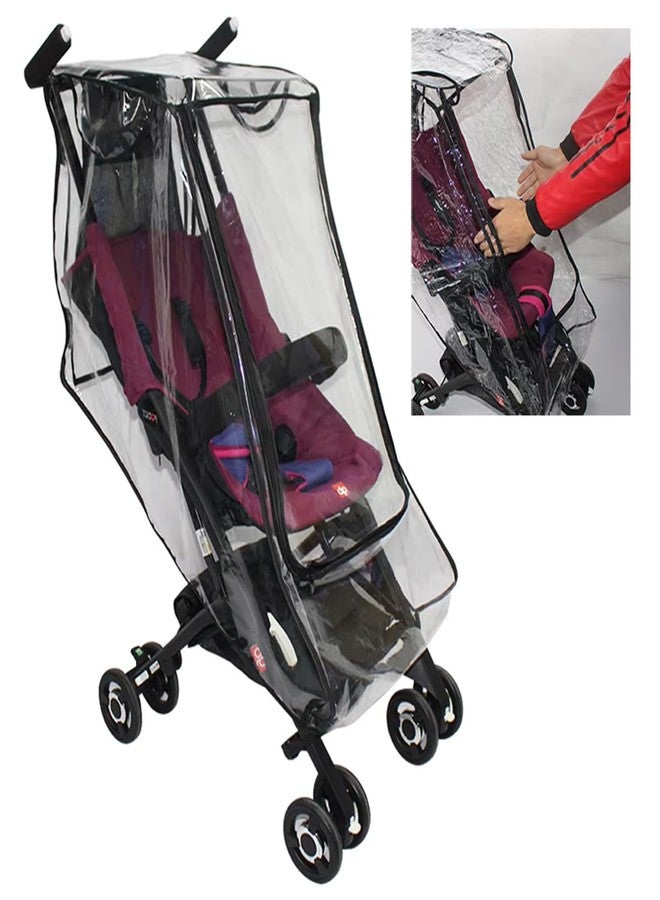 ROMIRUS Clear Stroller Rain Cover Compatible with GB POCKIT AIR QBIT+ All City Terrain Stroller Series 2024, Travel Weather Shield Windproof, Protect from Dust Snow - Image 1