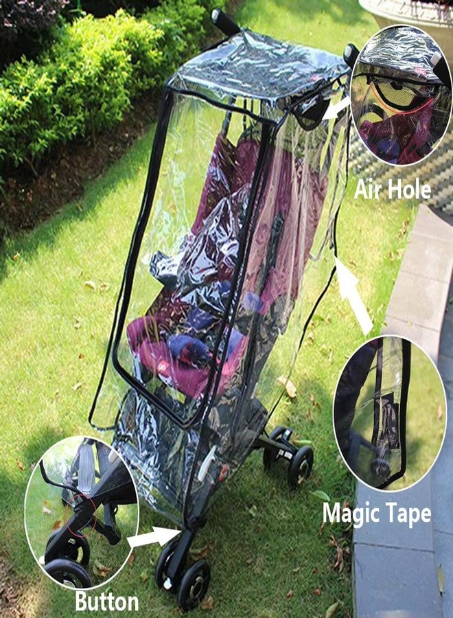 ROMIRUS Clear Stroller Rain Cover Compatible with GB POCKIT AIR QBIT+ All City Terrain Stroller Series 2024, Travel Weather Shield Windproof, Protect from Dust Snow - Image 4