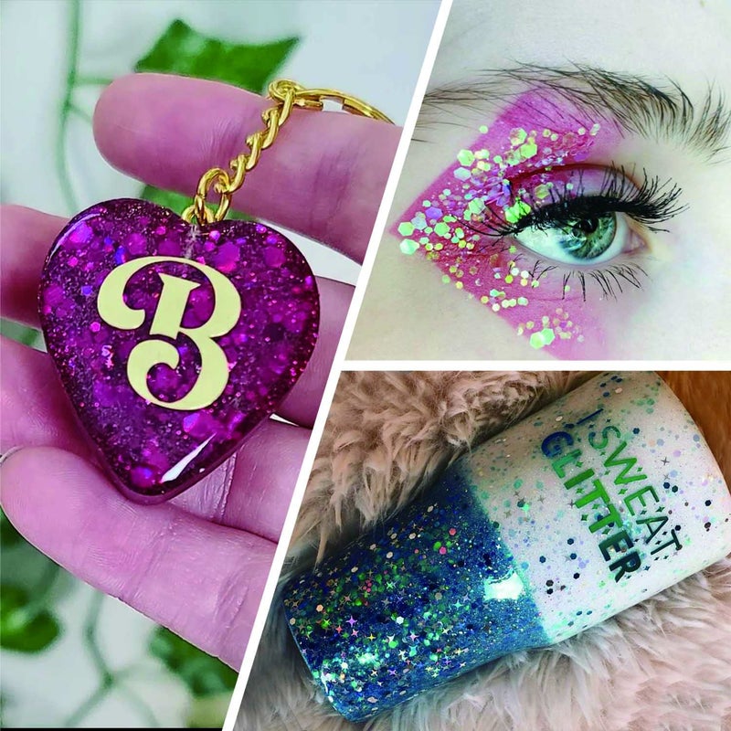 Estanoite 24 Color Sequins & Fine Glitter Mix - Holographic Glitter Flakes for Face, Body, Eye, Hair & Nail Art - Image 5