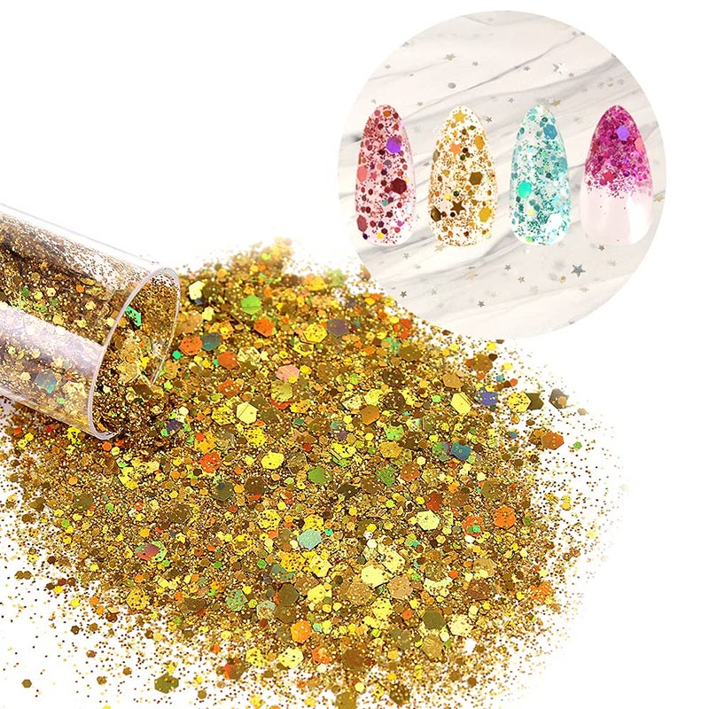 Estanoite 24 Color Sequins & Fine Glitter Mix - Holographic Glitter Flakes for Face, Body, Eye, Hair & Nail Art - Image 4