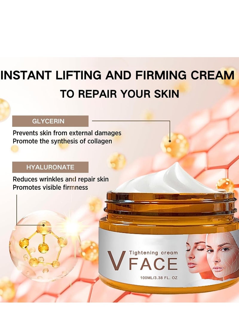 SNMLPM - Firming Face Cream, V Face Tightening Anti Wrinkle Face Cream， Anti-Aging, Moisturizing, Evens Tone, Instant Wrinkle Cream For Face Women 100ml - Image 1