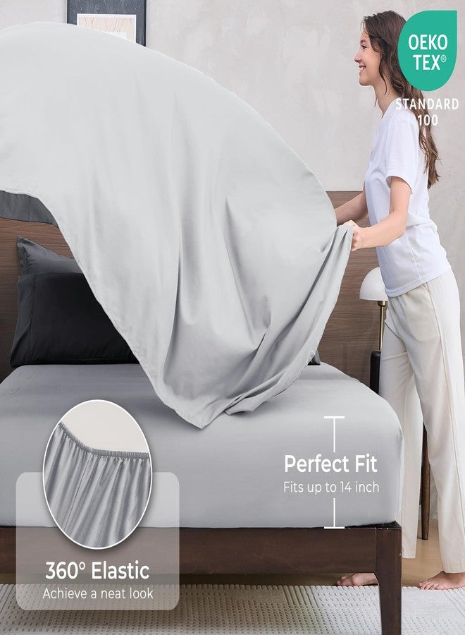 HEVUMYI Twin-XL Comforter Set - 5-Piece All Season Bed in a Bag Twin-XL, Ultra Soft Bedding Set with Comforter, Flat Sheet, Fitted Sheet, Pillowcases, Pillow Shams, Dark Grey & Light Grey - Image 5