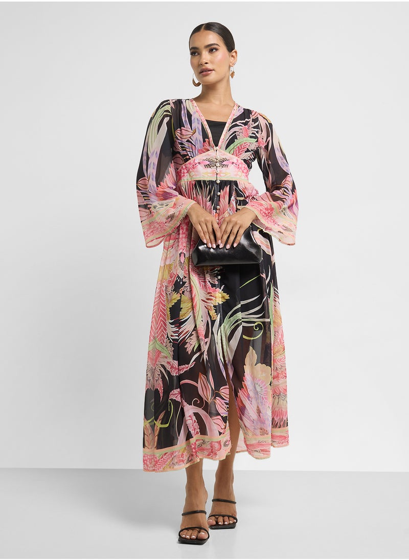 ELLA Tropical Print Dress  - Image 4