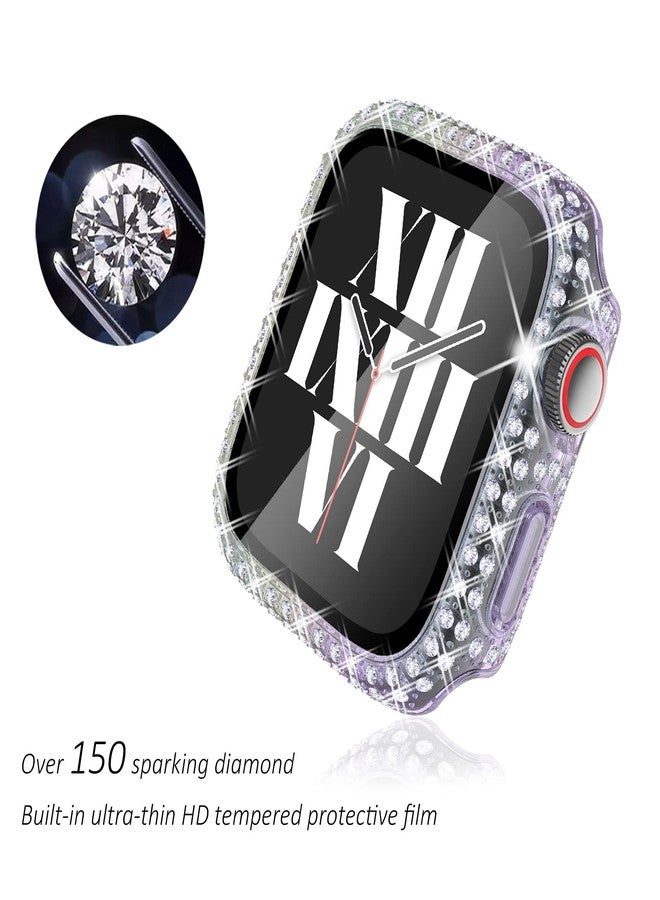 Fullife 3-Pack Compatible with Bling Apple Watch Series 6 40mm Cases Crystal Diamond Bumper Cover with Screen Protector for iWatch SE2/SE Series 6 5 4 Men Women, (40mm, Rosegold/Rainbow/Clear) - Image 3