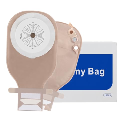 Steawoce 15 PCS Colostomy Bags, One Piece 15mm-65mm Cut to Fit Drainable Pouches Hook-and-Loop Closure for Ostomy Stoma Care - Image 1