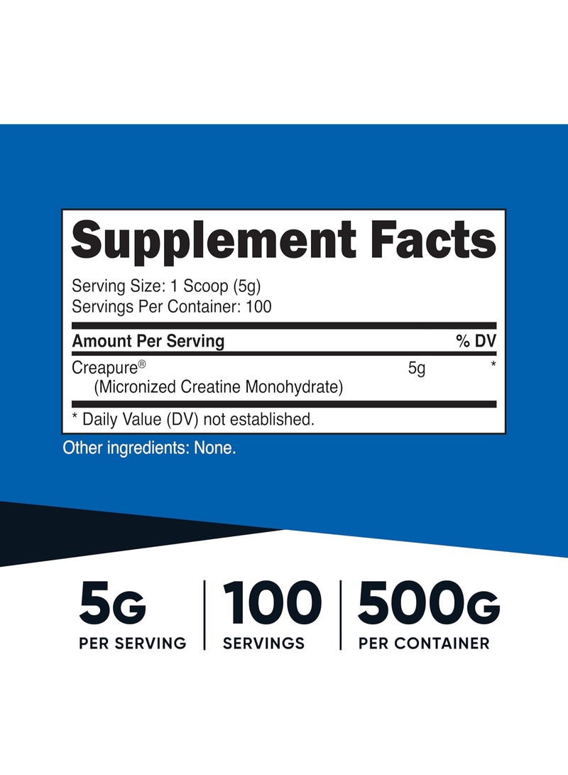 Nutricost Creatine Monohydrate, Unflavored, 1.1 lb (500 g) - Image 3