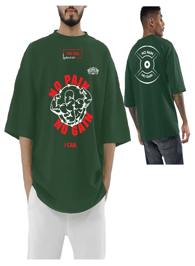Genérico Men's Oversize T-shirt - No Pain No Gain Printed for exercise, gym and bodybuilding 3  - Image 1